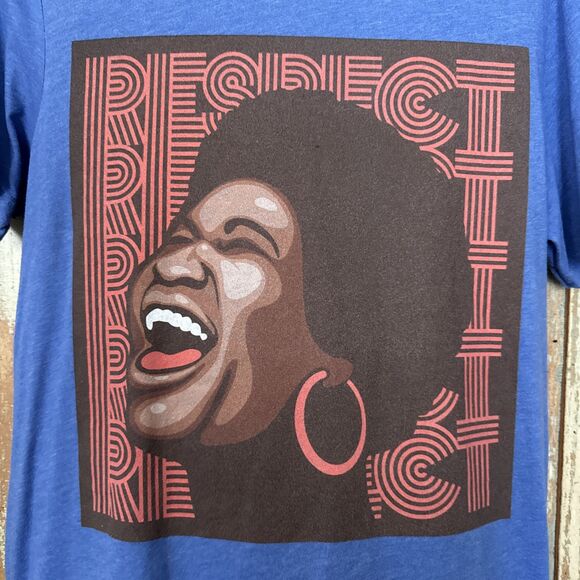 Bluescentric Brand Aretha Franklin Respect Tee In Blue - Picture 2 of 6